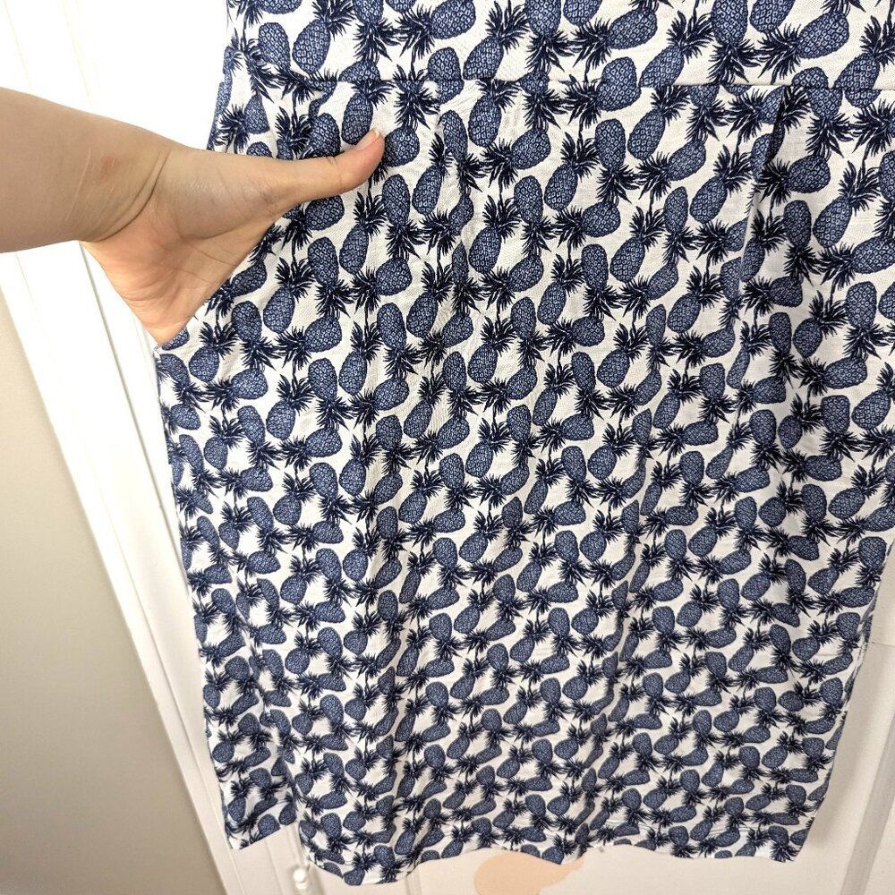 Boden | Navy Pineapple Print Shift Dress Size 6 - Picture 3 of 8